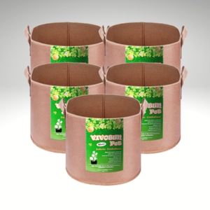VIVOSUN 5 Pack 10 Gallons Heavy Duty Thickened Nonwoven Fabric Pots