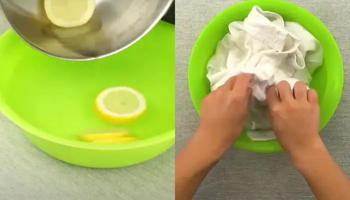 Use lemon juice to remove blue stain clothes