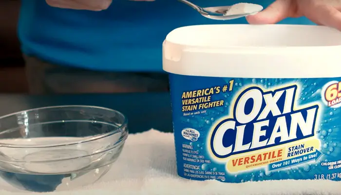Use Oxiclean Versatile Stain Remover to remove stain clothes