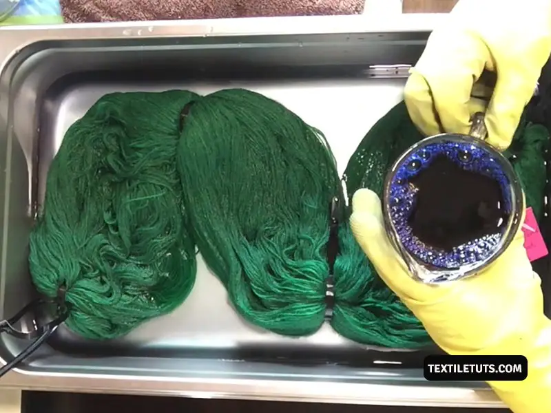 Over-Dyeing Green Fabric to Produce Tertiary Colors