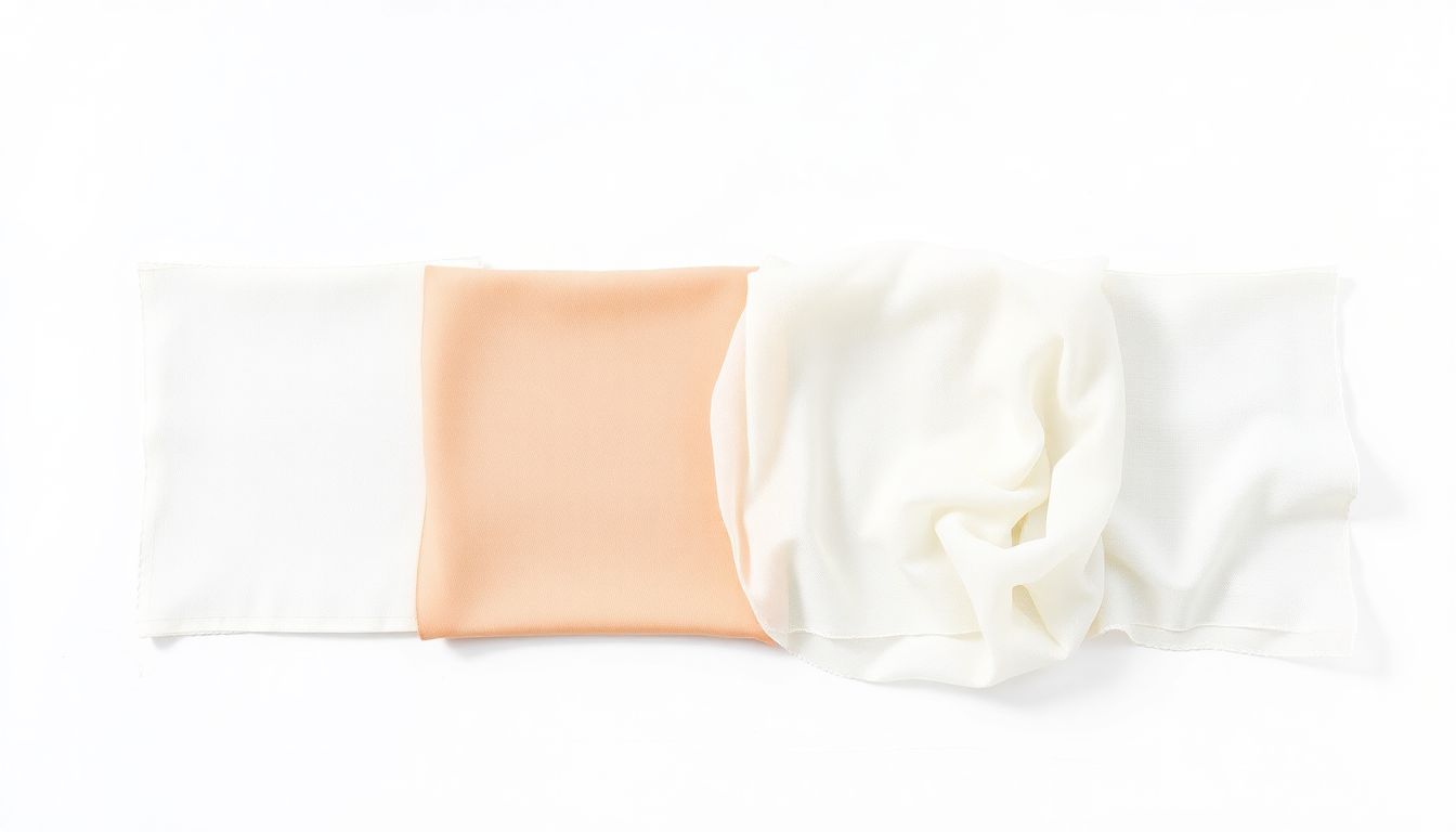 Care guide graphic for four chiffon types showing silk, polyester, nylon, and rayon washing requirements