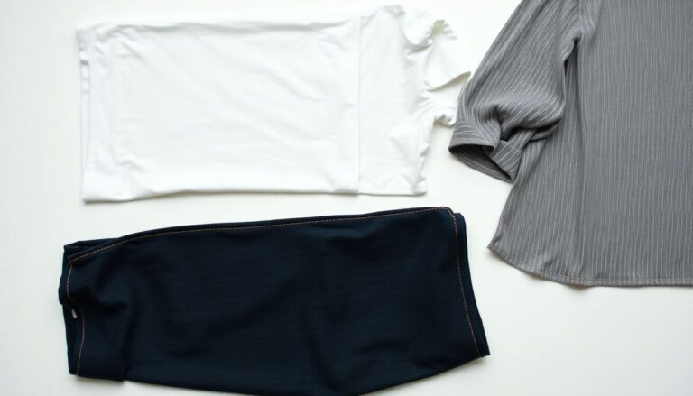 H&M clothing items with visible care labels showing fabric content for shrinkage assessment