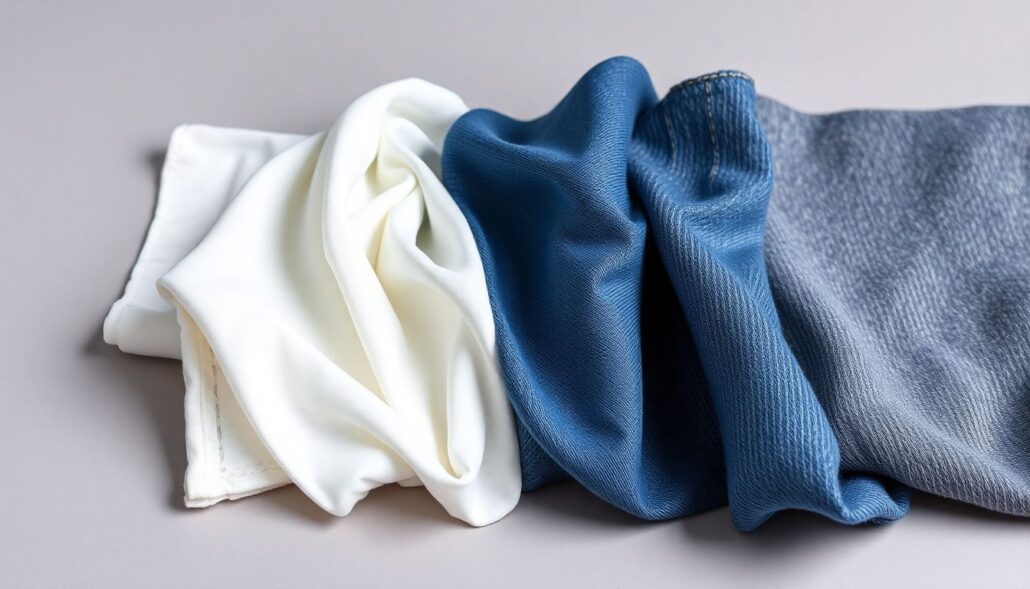 H&M fabric shrinkage quick reference chart showing cotton 5-8%, viscose 5-10%, polyester minimal, denim 1-3%, wool felting risk