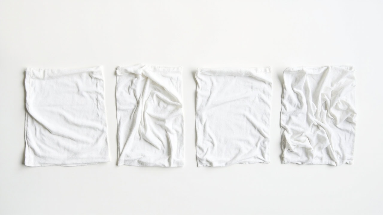 Infographic showing cotton T-shirt shrinking progressively with increasing wash temperature