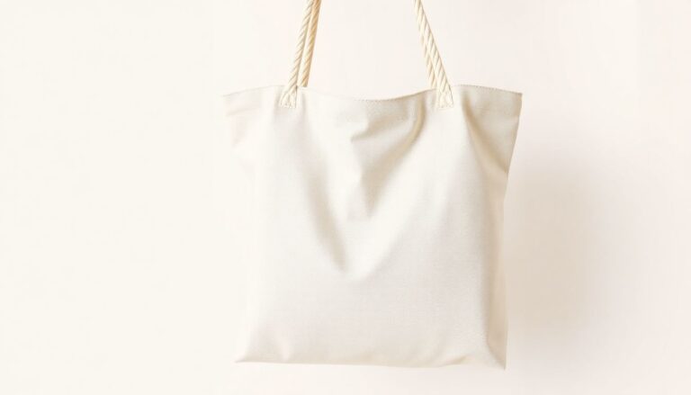Finished canvas tote bag with cotton straps showing clean hem stitching and interior construction