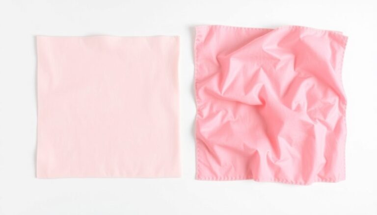Comparison of normal polyester fabric versus heat-distorted polyester showing irregular deformation