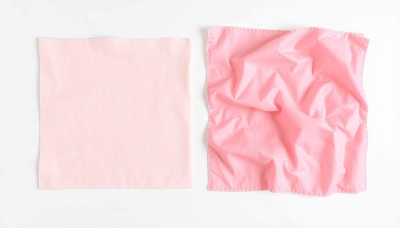 Comparison of normal polyester fabric versus heat-distorted polyester showing irregular deformation