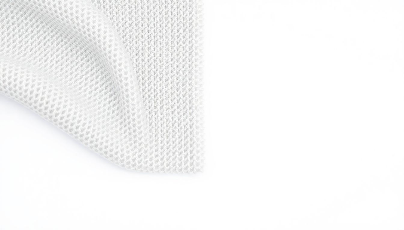 Diagram showing how fabric softener coats polyester fiber structure blocking moisture-wicking channels compared to clean uncoated fiber