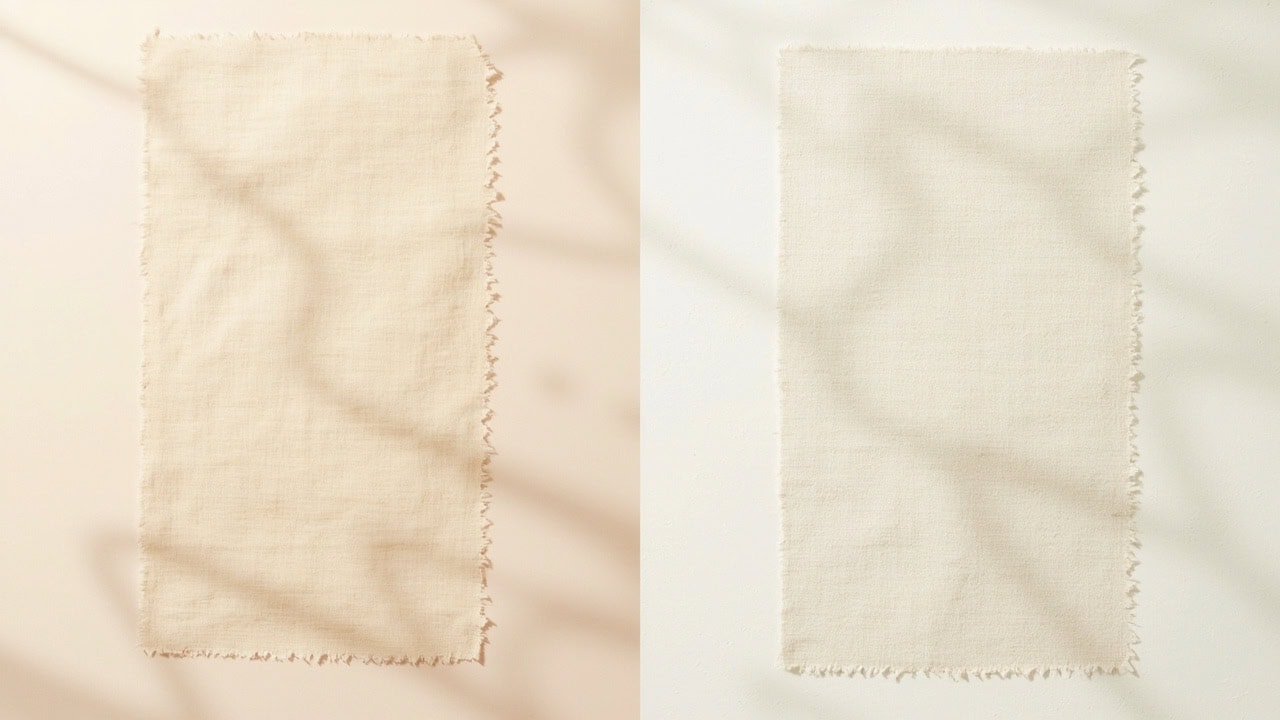 Modal fabric swatch alongside cotton fabric swatch showing the visual difference in texture and surface smoothness