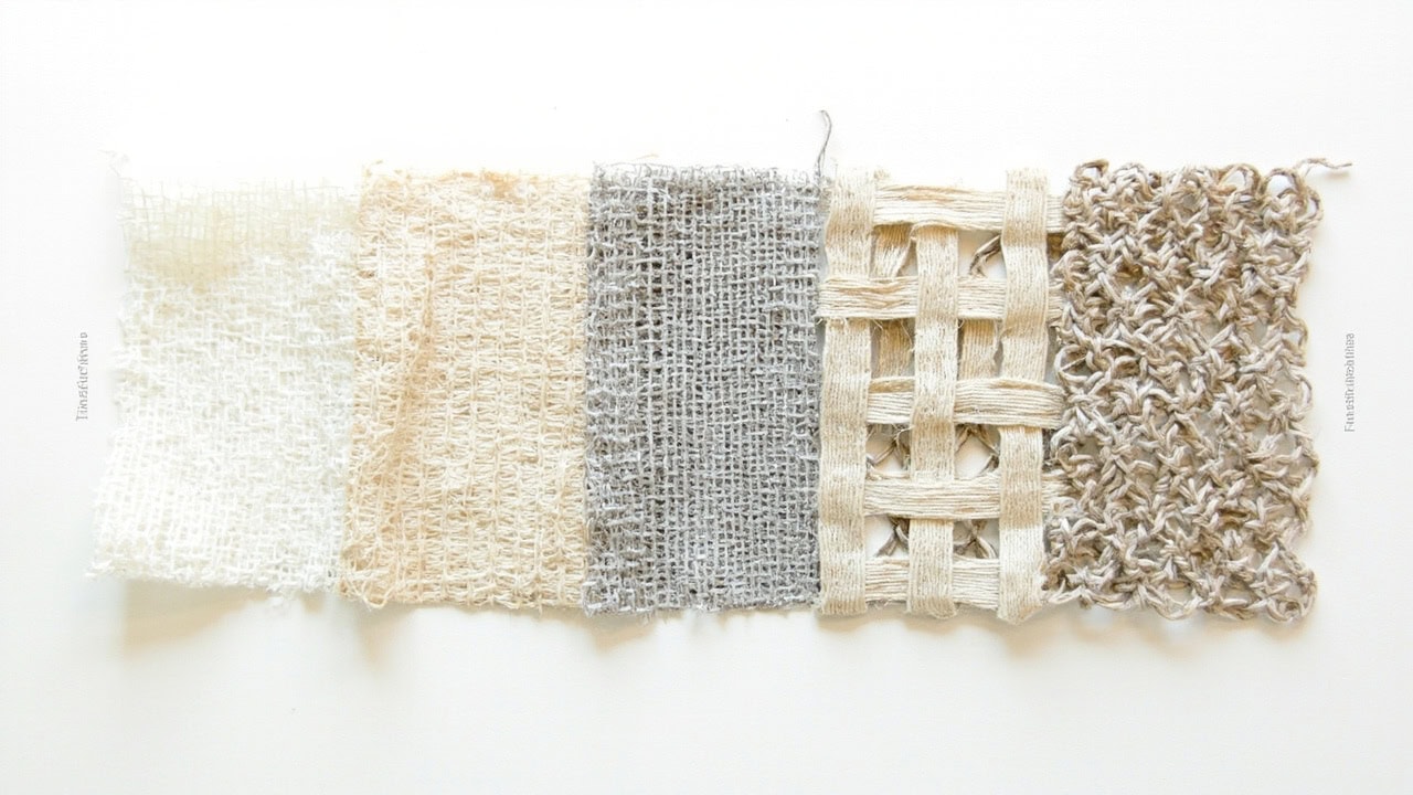 Comparison diagram of plain weave varieties showing basic 1/1 weave, rib weave, basket weave, and cellular weave structures