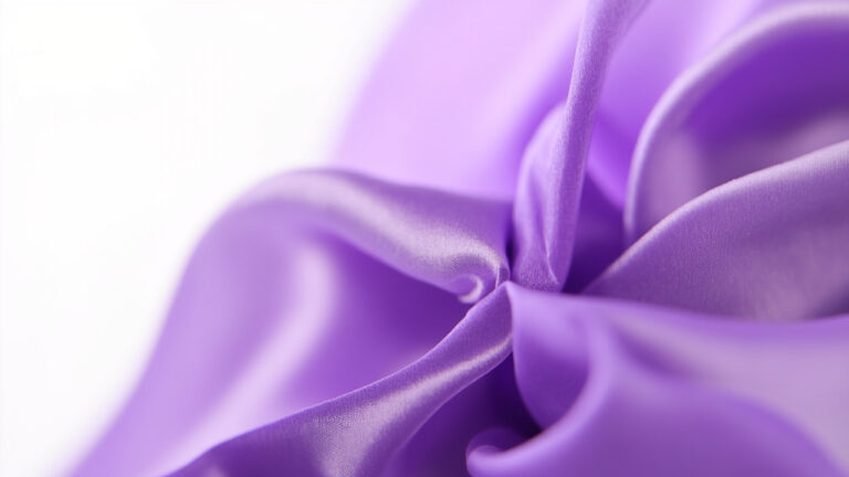 Smooth silk-like purple rayon fabric showing characteristic drape and subtle sheen of cellulosic fiber