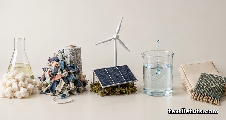 Visual icons for the five Cradle to Cradle performance categories: material health, circularity, energy, water, fairness.