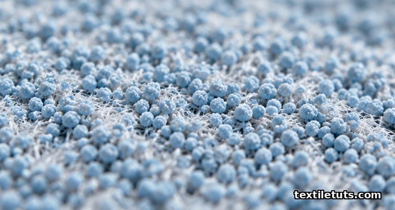 Extreme close-up of silica nanoparticle coating on fabric creating micro-roughness for superhydrophobic performance.