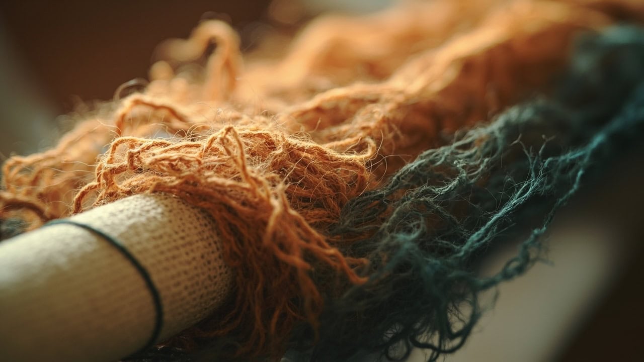 Macro view of a cotton single-jersey knit with airflow passing through its loop structure during an air permeability test.