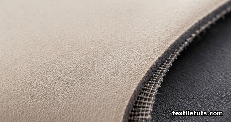 Close-up macro view of neoprene surface showing its smooth, slightly pebbled synthetic rubber texture and fabric backing.