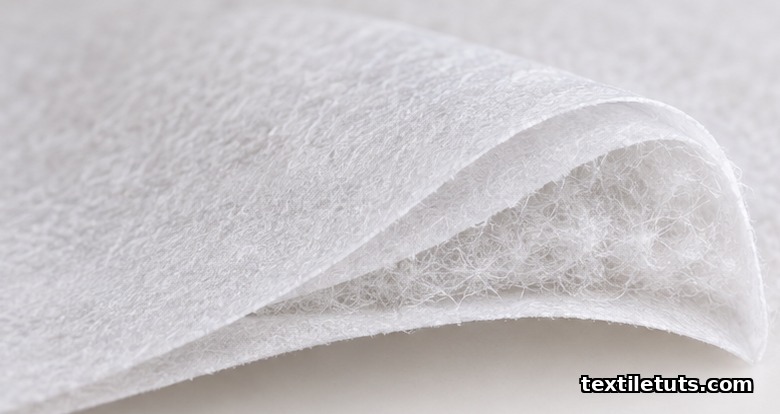Macro close-up of soft white SMS nonwoven fabric sheet showing spunbond and meltblown layers for hygiene products.