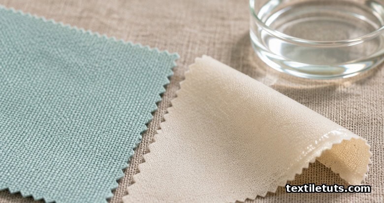 Macro comparison of a high-density polyester weave and a chemically finished cotton swatch illustrating two routes to UPF 50+ protection.