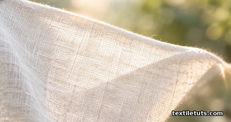 Tightly woven white textile fabric held against bright sunlight, demonstrating how tight weave construction blocks ultraviolet radiation.