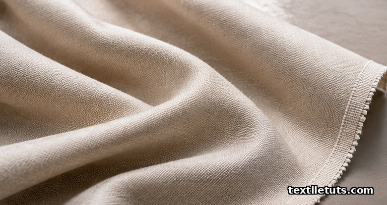 Close-up of a smooth, lustrous finished cotton fabric draped in soft folds, showcasing the polished surface and clean drape produced by textile finishing.