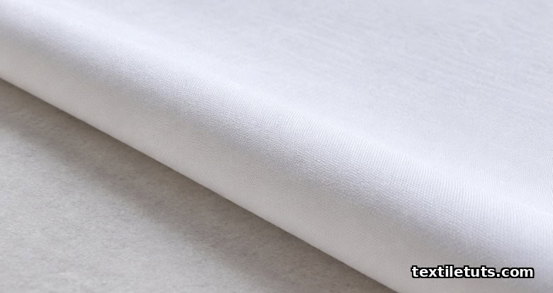 Crisp smooth white cotton shirting fabric laid flat with no wrinkles, illustrating the result of a durable-press easy-care finish.
