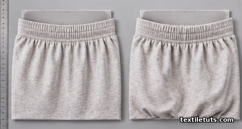 Comparison of two athletic waistbands: one with high elastic recovery staying taut, one sagging after poor recovery.