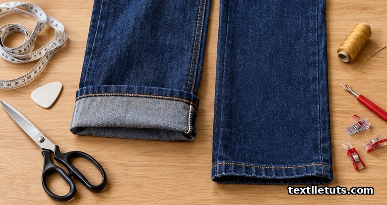 How to Shorten Jeans: DIY Hemming with Original Hem Preserved