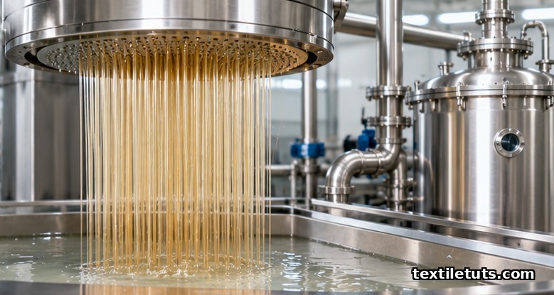 Spinneret extruding lyocell cellulose filaments through an air gap into a bath in a closed-loop spinning mill