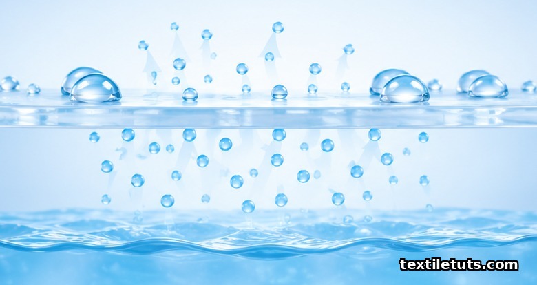 Cross-section diagram of a transparent film membrane allowing water vapor to pass while blocking liquid water.